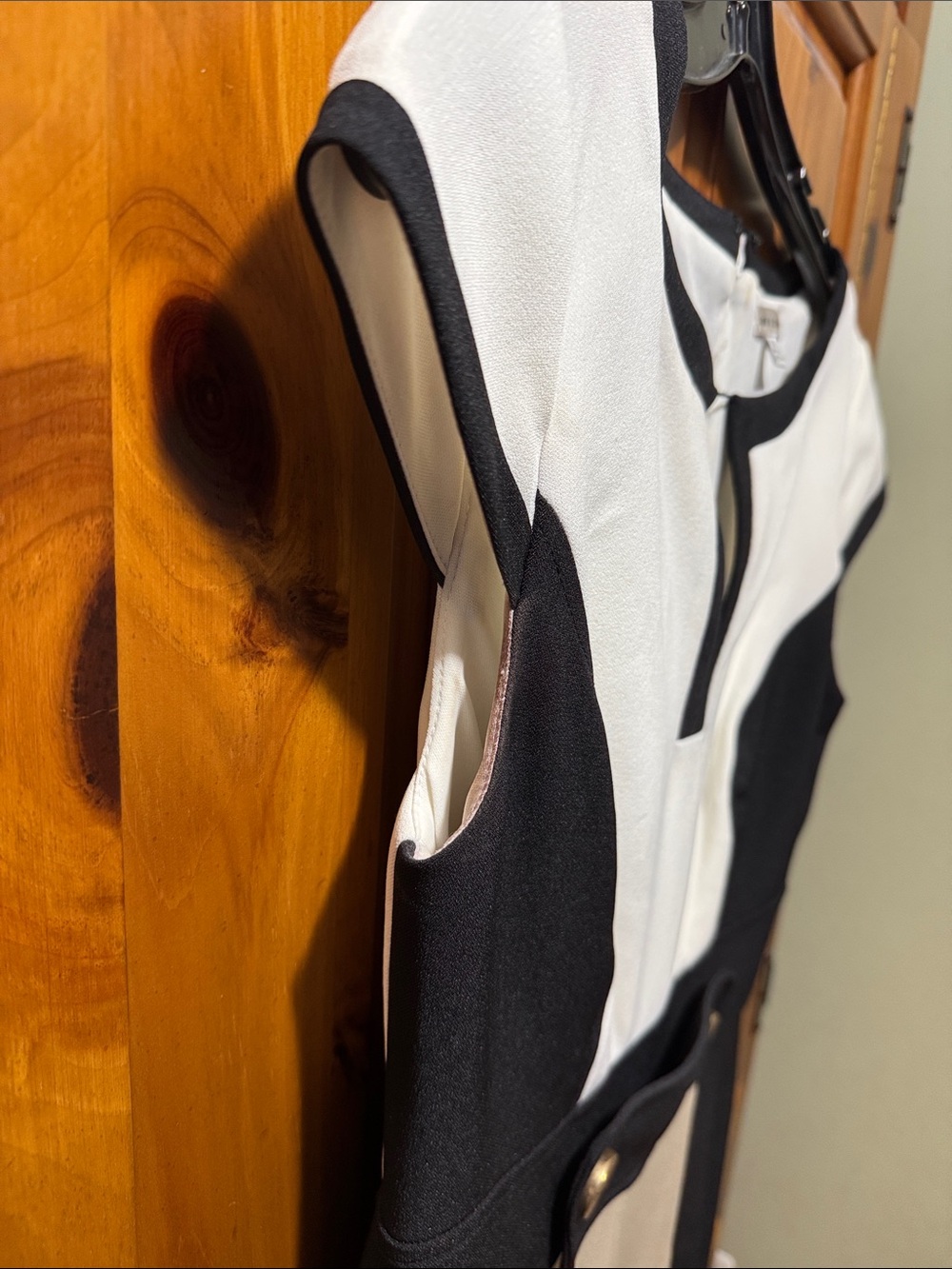 Sandra Darren Black, White & Beige Colorblock Dress - Picture 7 of 7